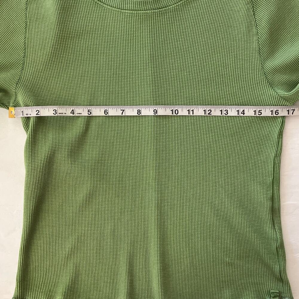 New We the Free Easy Does it Tee Thermal Womens Size L Green Textured Tiny Hole - Picture 8 of 14